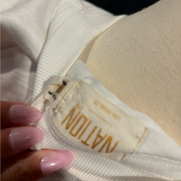 NATION White Puff Sleeve Women's Top - Picture 4 of 4